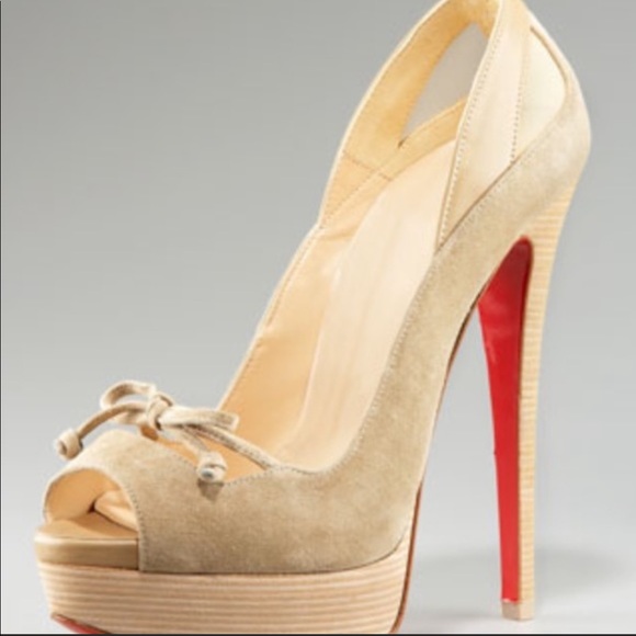 Christian Louboutin Shoes - ☀️SOLD☀️Christian Louboutin Mavela Bow Mesh Pump Open Toe Platform Size 36.5